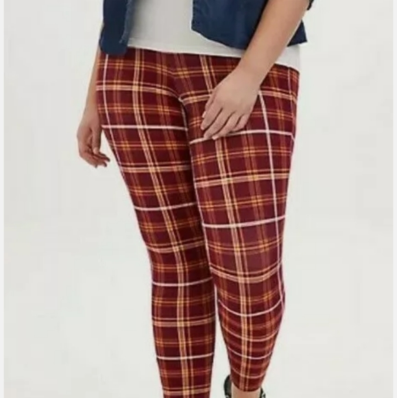 Harry Potter Hogwarts red plaid leggings - Picture 3 of 5